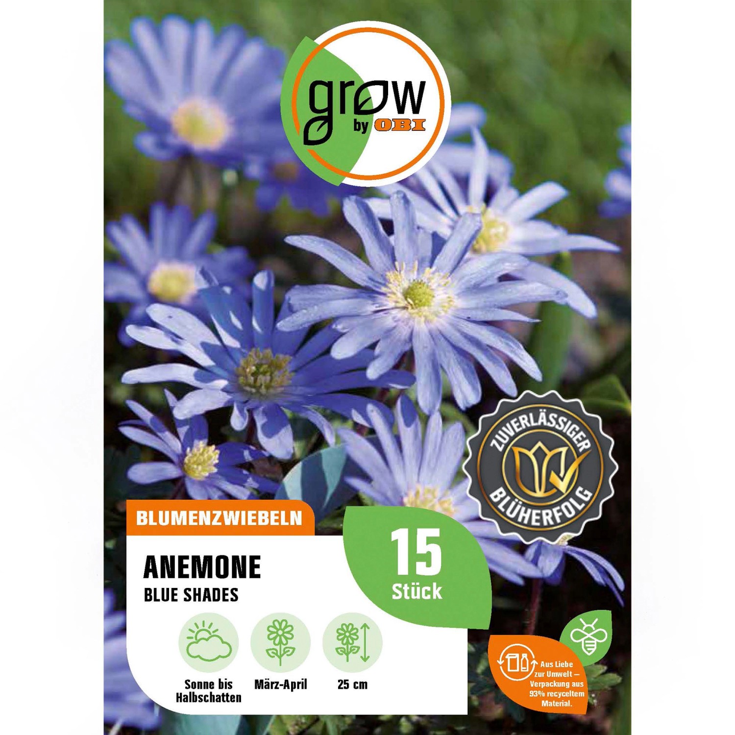 GROW by OBI Anemonen blanda Blue Shades Blau 15 Stück Anemone blanda günstig online kaufen