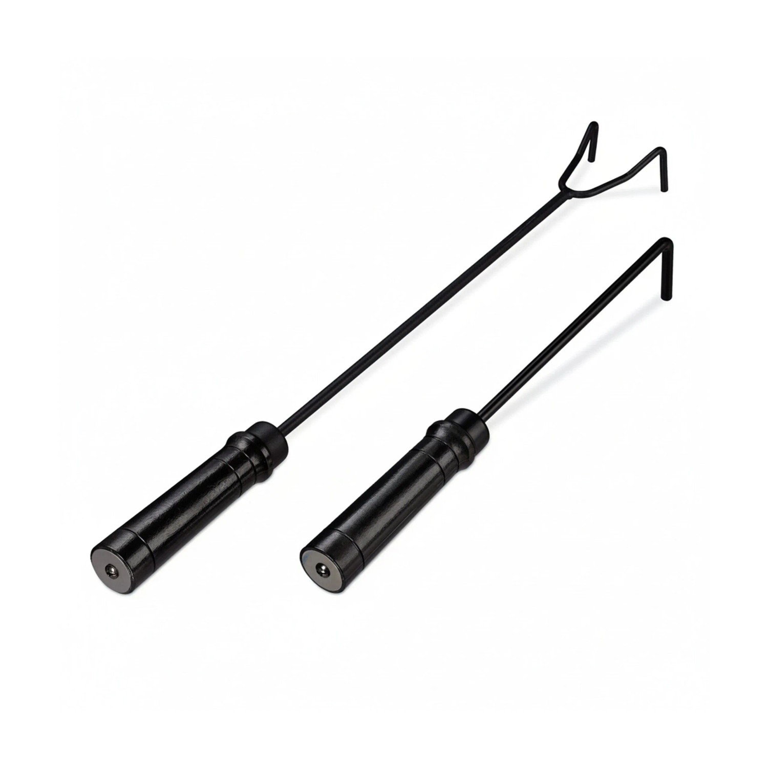Relaxdays Schürhaken 2er Set Stahl Schwarz Rutschfest 34 cm 51 cm 170 g 220 g