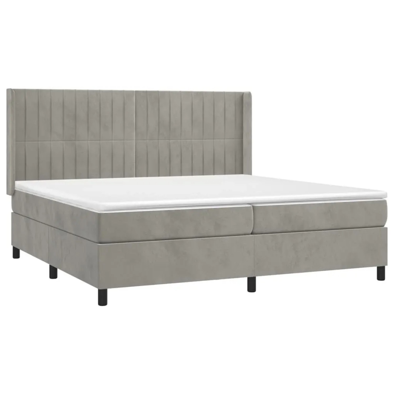 vidaXL Boxspringbett mit Matratze & LED Hellgrau 200x200 cm Samt 3139703 günstig online kaufen