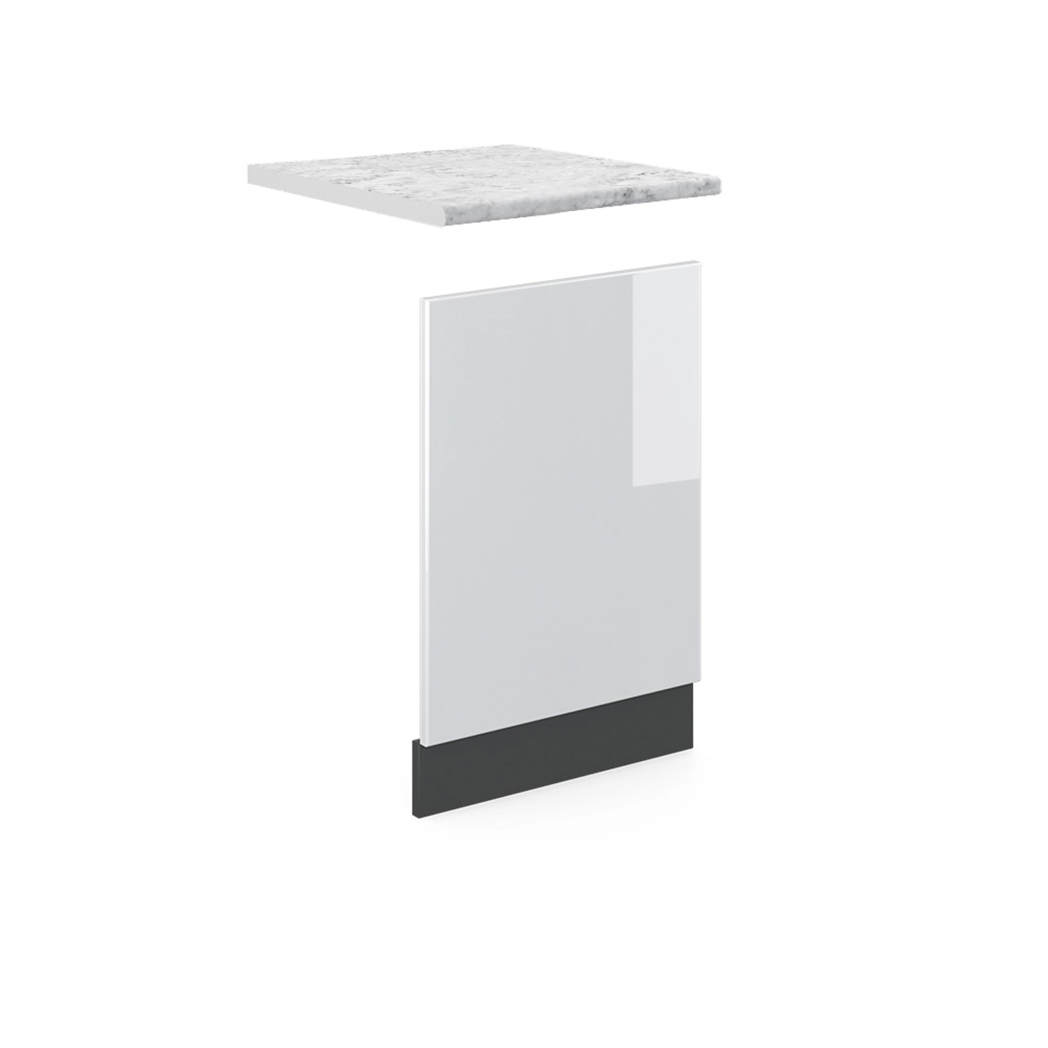 Vicco Frontblende R-Line Geschirrspüler Fronttür Weiß/Anthrazit AP Marmor