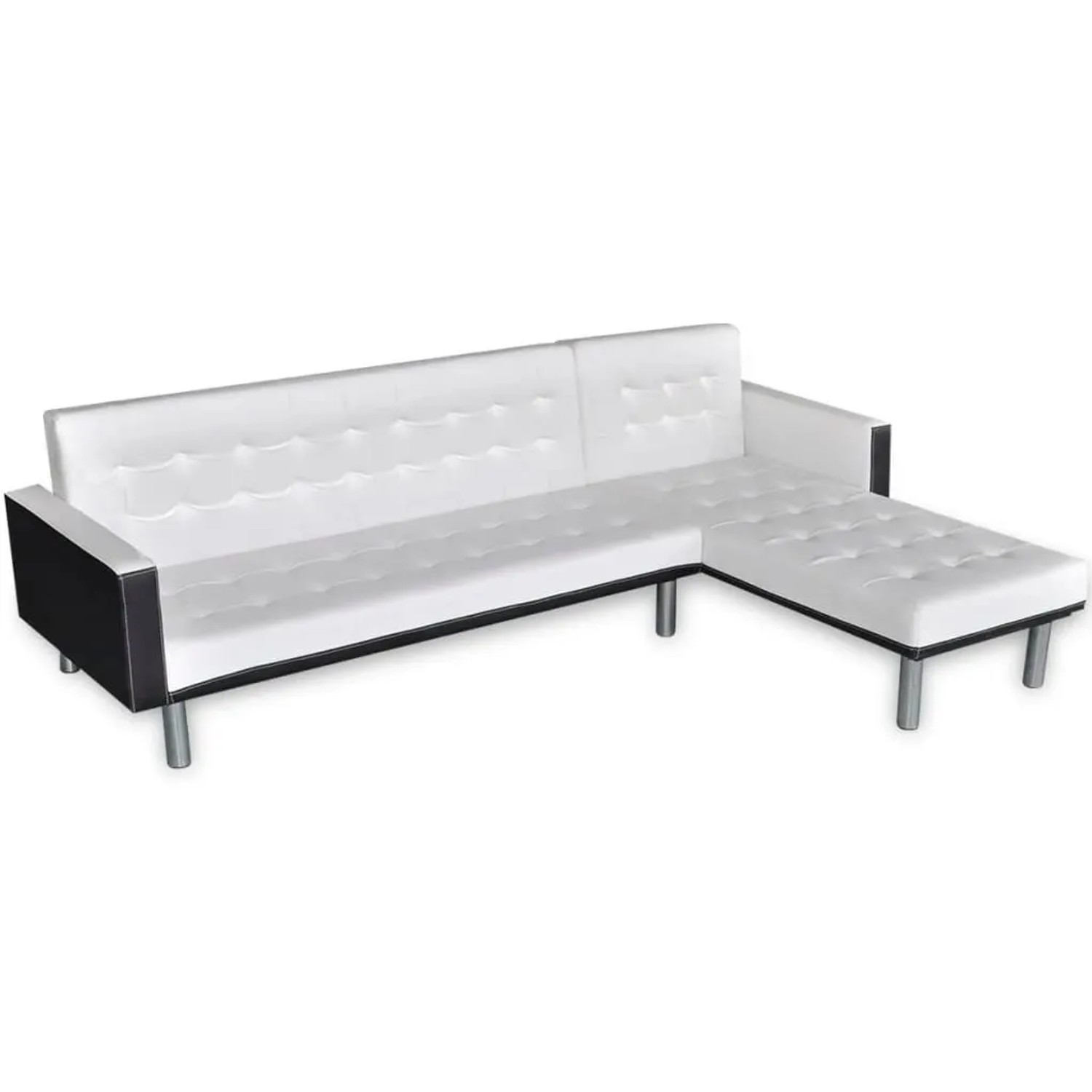 vidaXL Schlafsofa L-Form Kunstleder Weiß 244329