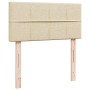 Cremefarbenes vidaXL Boxspringbett Kopfteil aus Stoff, 80x200 cm.