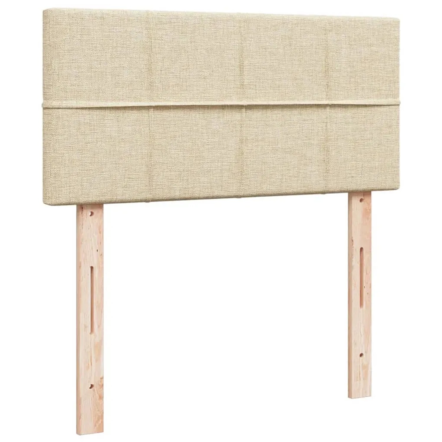 Cremefarbenes vidaXL Boxspringbett Kopfteil aus Stoff, 80x200 cm.