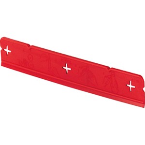 Rote Kaiser Hohlwand-Schablone zum Markieren von Fräsloch-Abständen für Hohlwanddosen.