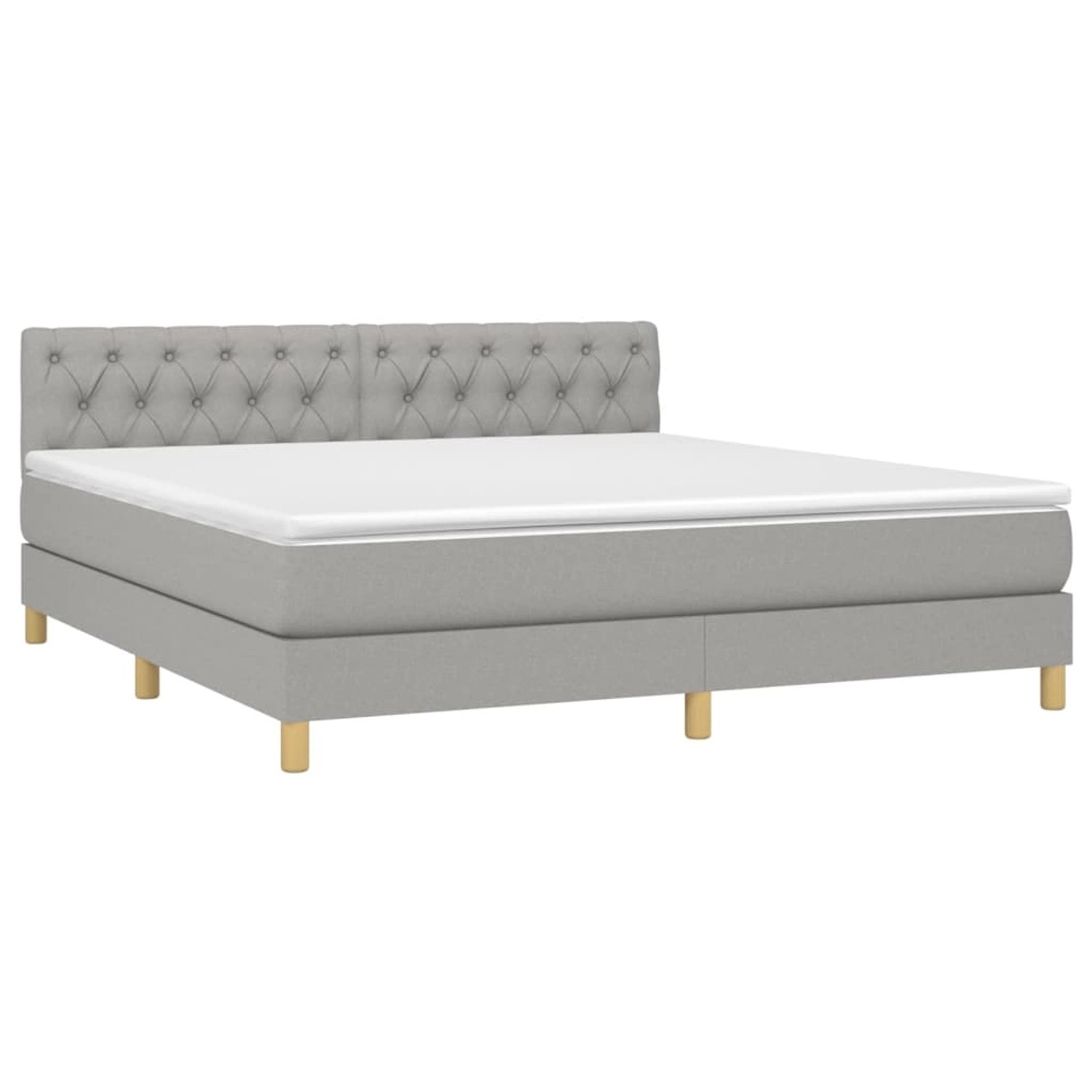 vidaXL Boxspringbett mit Matratze & LED Hellgrau 160x200 cm Stoff 3133965 günstig online kaufen