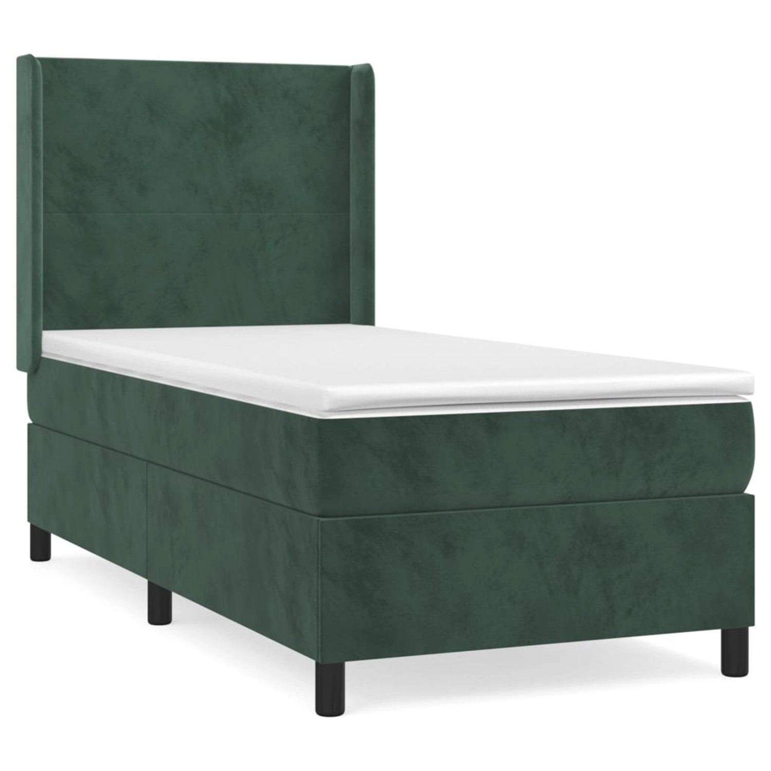 vidaXL Boxspringbett mit Matratze Dunkelgrün 80x200 cm Samt 3132528 günstig online kaufen