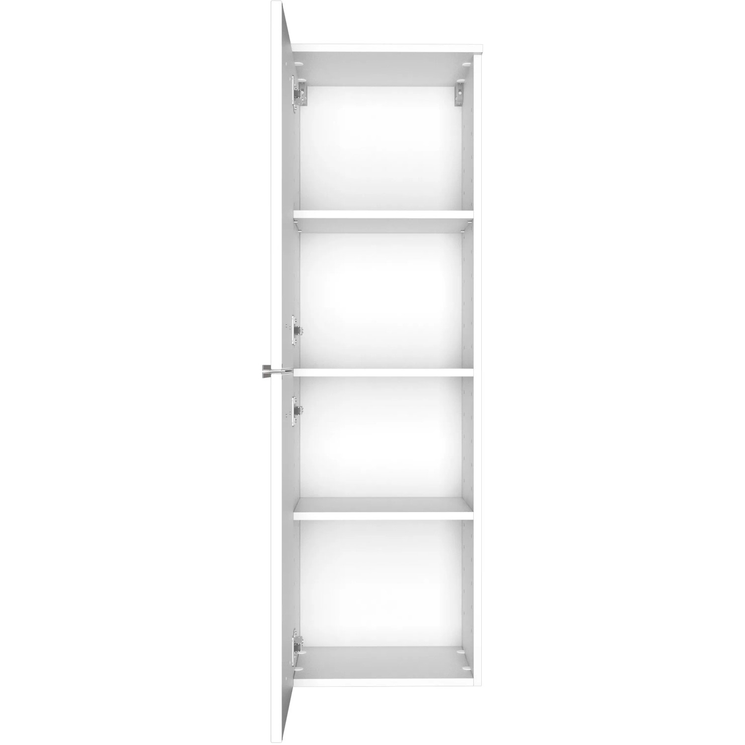 Offener, weißer Held Möbel Midischrank Monza, 40 cm breit, mit drei Einlegeböden.