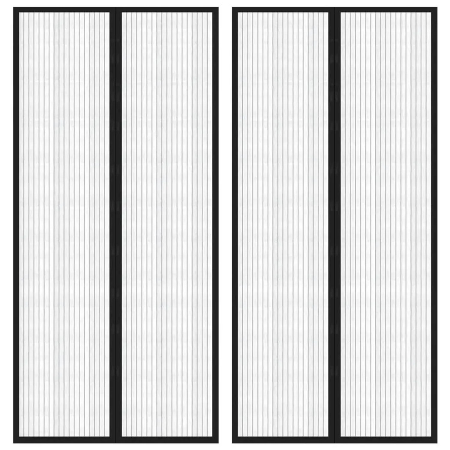 vidaXL Fliegengitter-Türvorhänge 2 Stk Magnet Schwarz 220x110 cm 314688