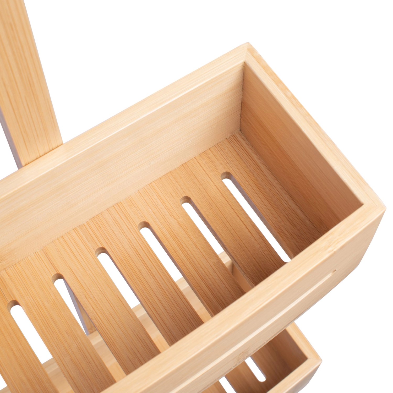 Detailaufnahme: Schulte Duschablage aus Bambus zum Hängen, Badregal.