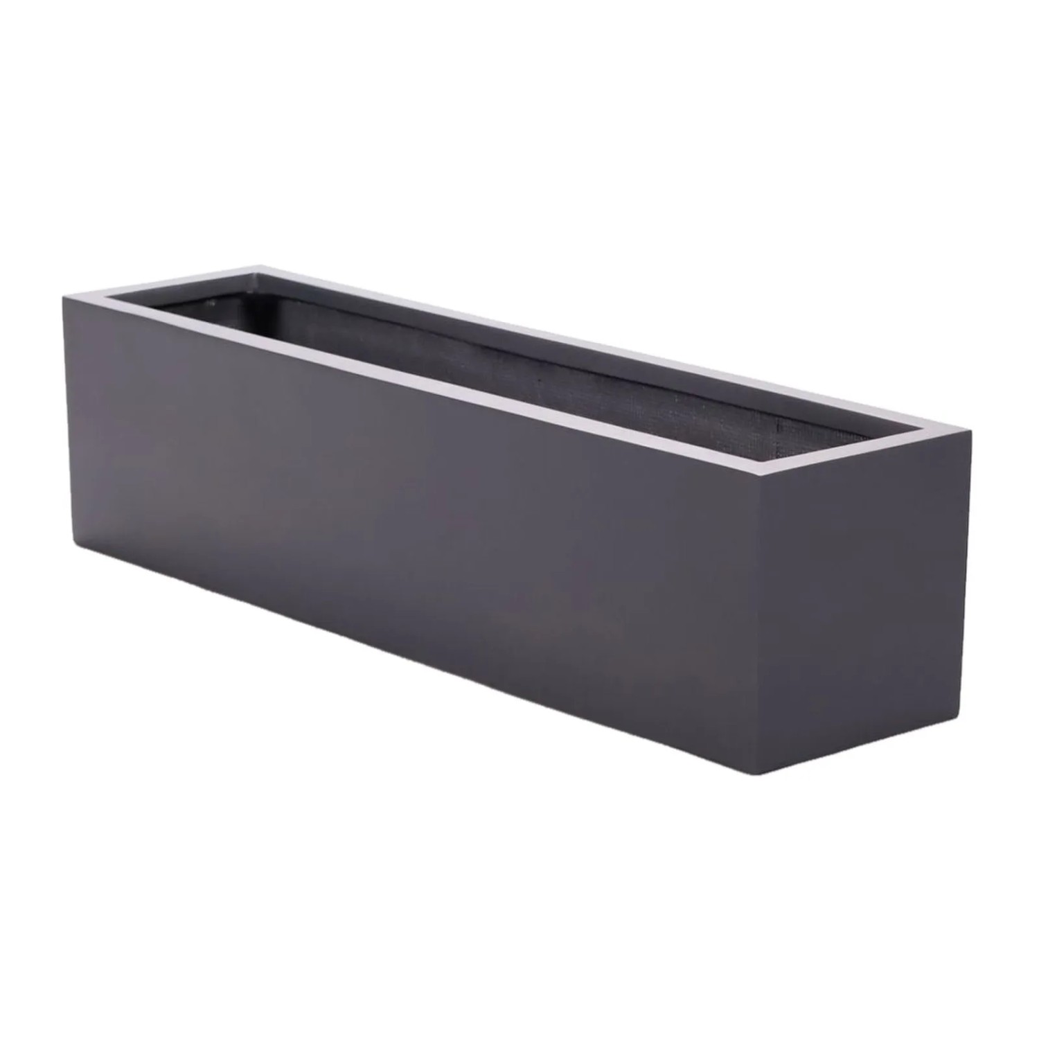Elegant Einrichten Pflanzkübel Fiberglas Rechteckig 100x25x25cm Anthrazit-Metallic