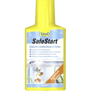 Tetra SafeStart Wasserpflegemittel 50ml für Süßwasseraquarien, reduziert Ammoniak und Nitrit.