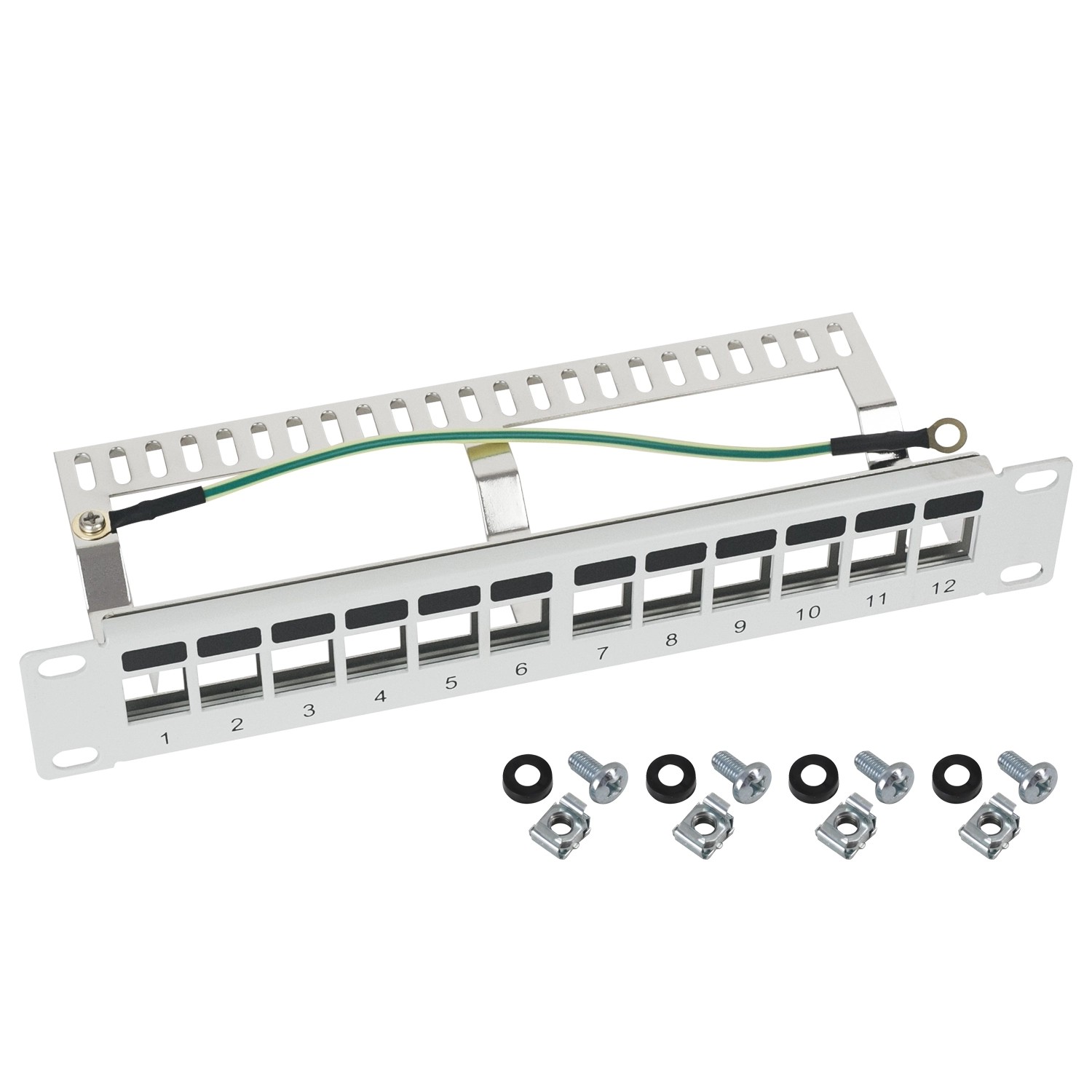 HMF 63346 STP Keystone-Patchpanel für Serverschrank 12 Ports RJ45 10 Zoll 1 günstig online kaufen