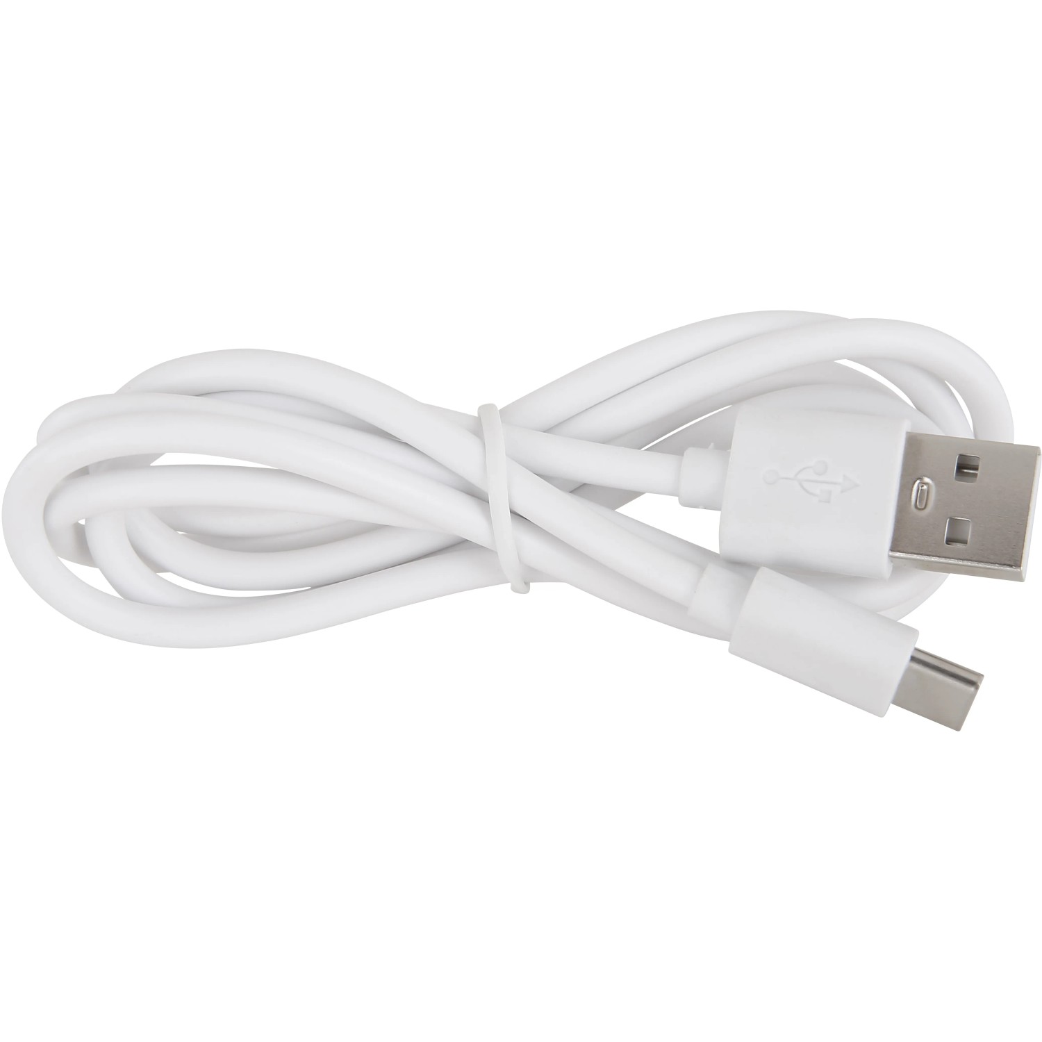 Weißes USB-Ladekabel für Globo LED-Tischleuchte, Detailansicht.