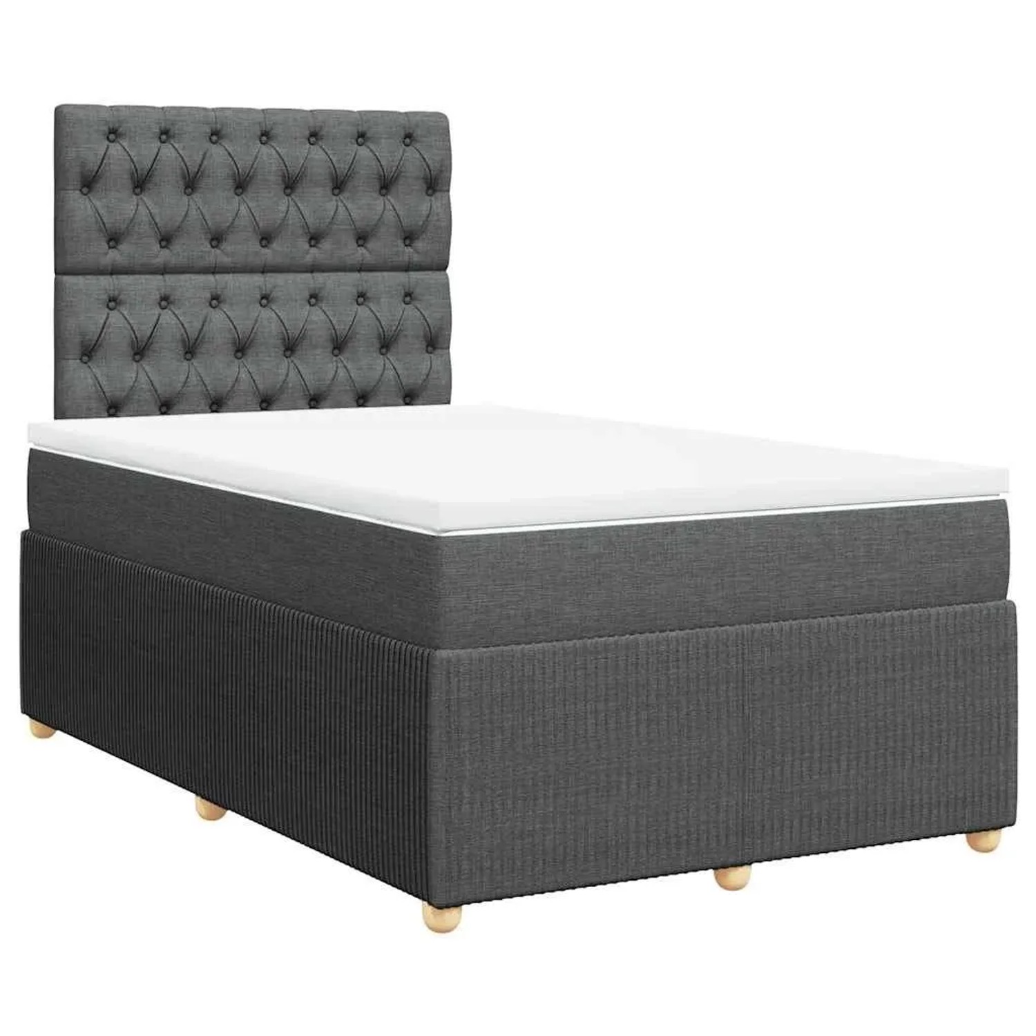 vidaXL Boxspringbett mit Matratze Dunkelgrau 120x190 cm Stoff 3292003 günstig online kaufen
