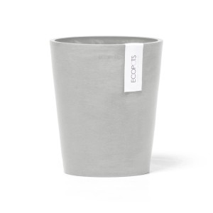 Ecopots Pflanztopf Morinda, weißgrau, 17x19,2 cm. Skandinavisches Design für Innen- & Außenbereiche.