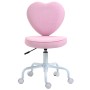 HOMCOM Bürostuhl mit Herzform, rosa, höhenverstellbar und mit Rollen.