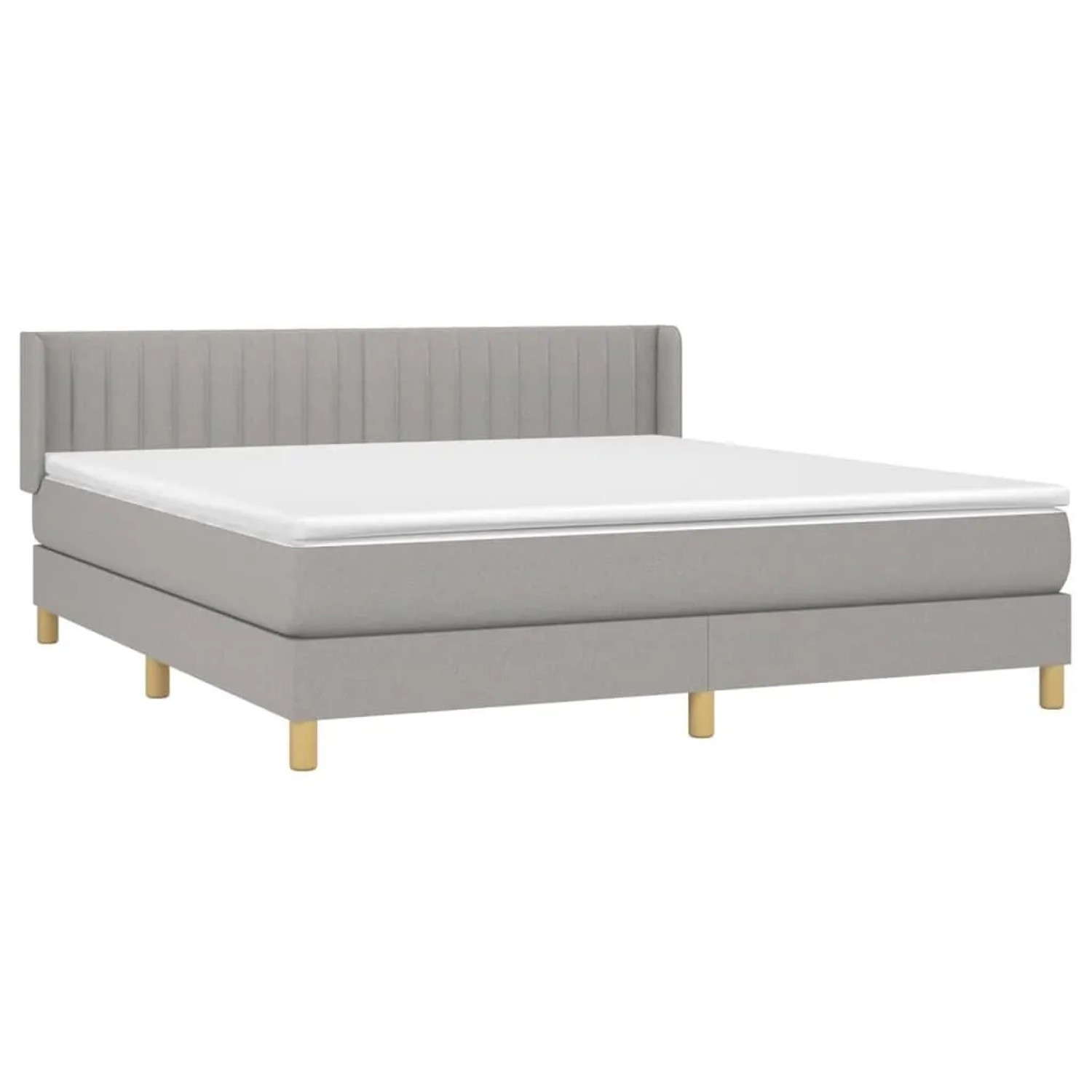 vidaXL Boxspringbett mit Matratze Hellgrau 160x200 cm Stoff 3130441 günstig online kaufen