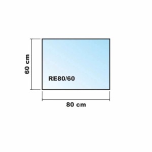 ECOfoxx Funkenschutzplatte Glasbodenplatte Rechteck 80x60cm