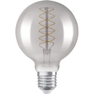 Osram LED-Leuchtmittel E27 in Globeform, 7,8W, warmweiß, für Wohnräume.