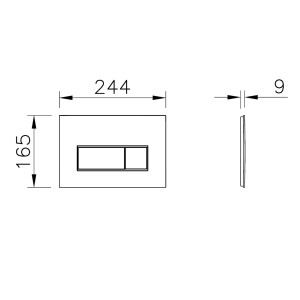Pianura Betätigungsplatte Duo S EASYPro Chrom für WC-Spülkästen, 2-Mengen-Auslösung.