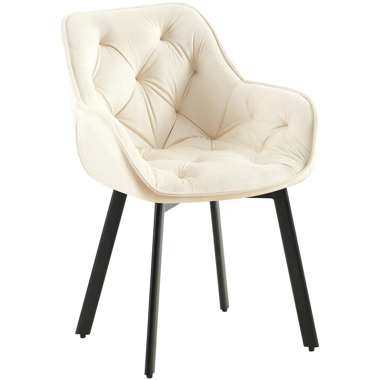 DELUKE Esszimmerstuhl VOVER Samt Creme 57x62x84cm Essstühle Esszimmerstühle Küchenstühle Wohnzimmerstühle