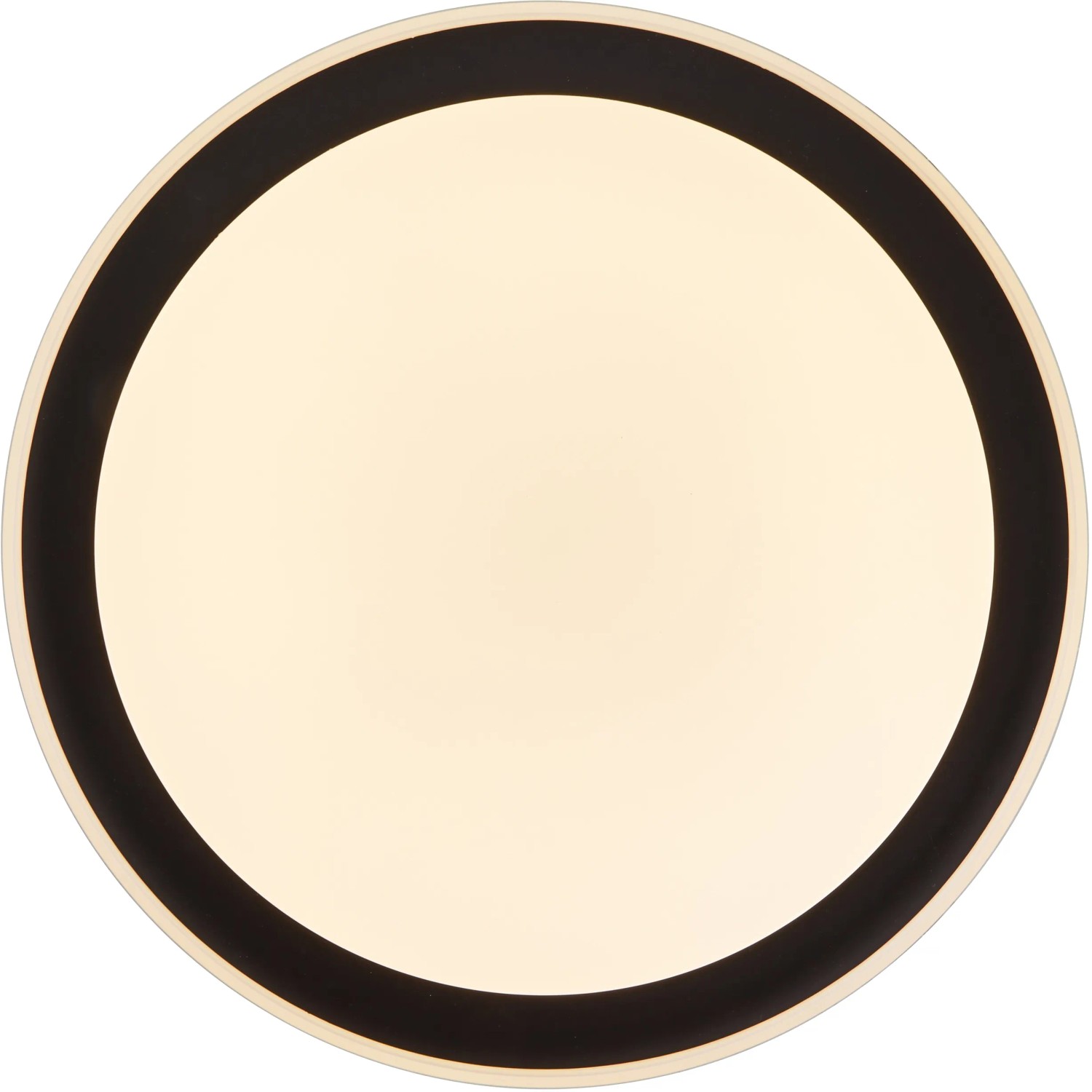 Schwarze, runde LED-Deckenleuchte Pederson, 55 cm Durchmesser. Moderne Deckenlampe für Innenräume.