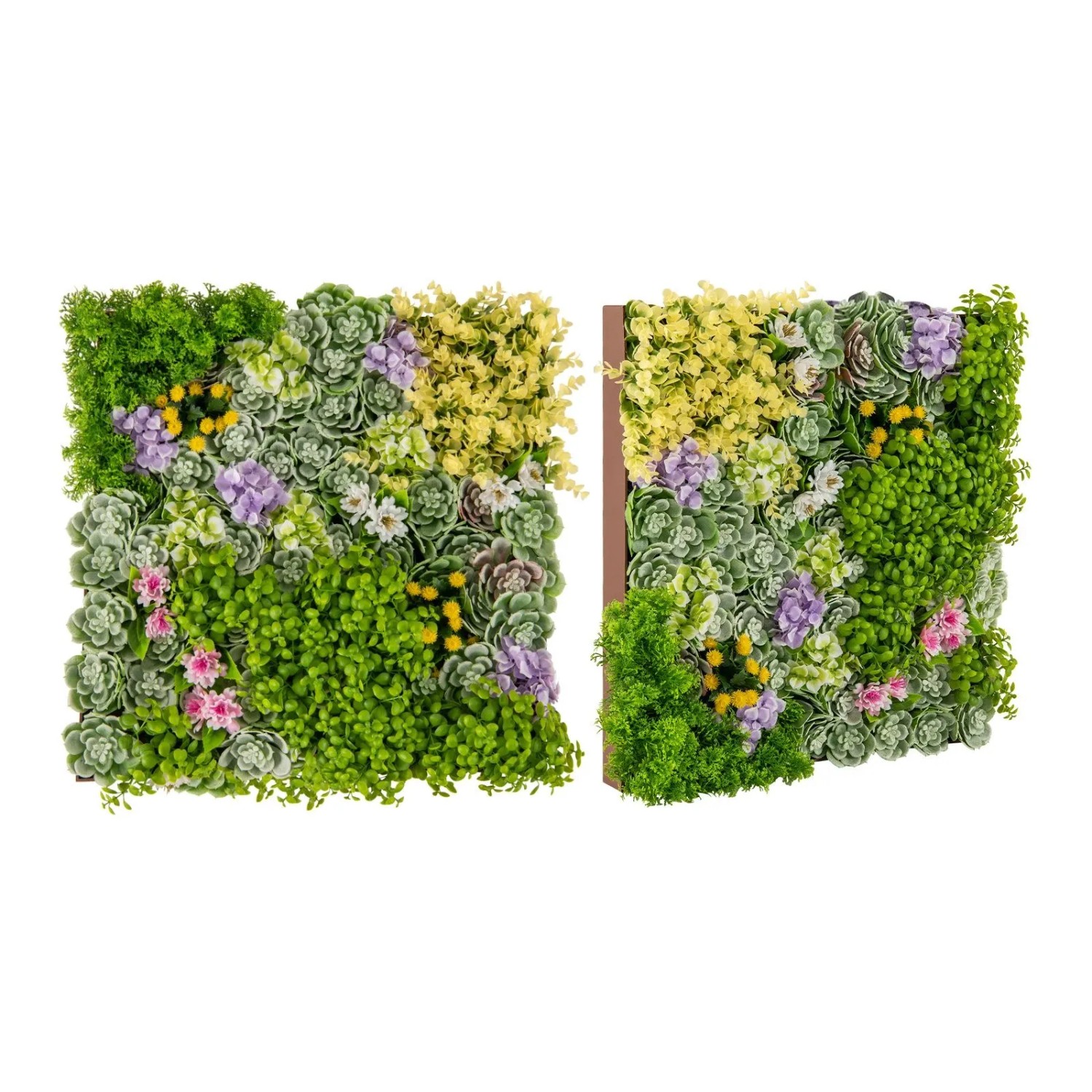 Costway 2er Künstliche Hecke Pflanzenwand 50 x 50 cm Grün 10 Arten günstig online kaufen