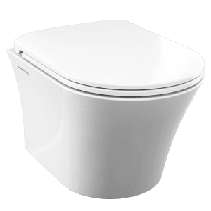 Domberg Wand-WC-Set DB1001, Weiß, mit WC-Sitz und Absenkautomatik.