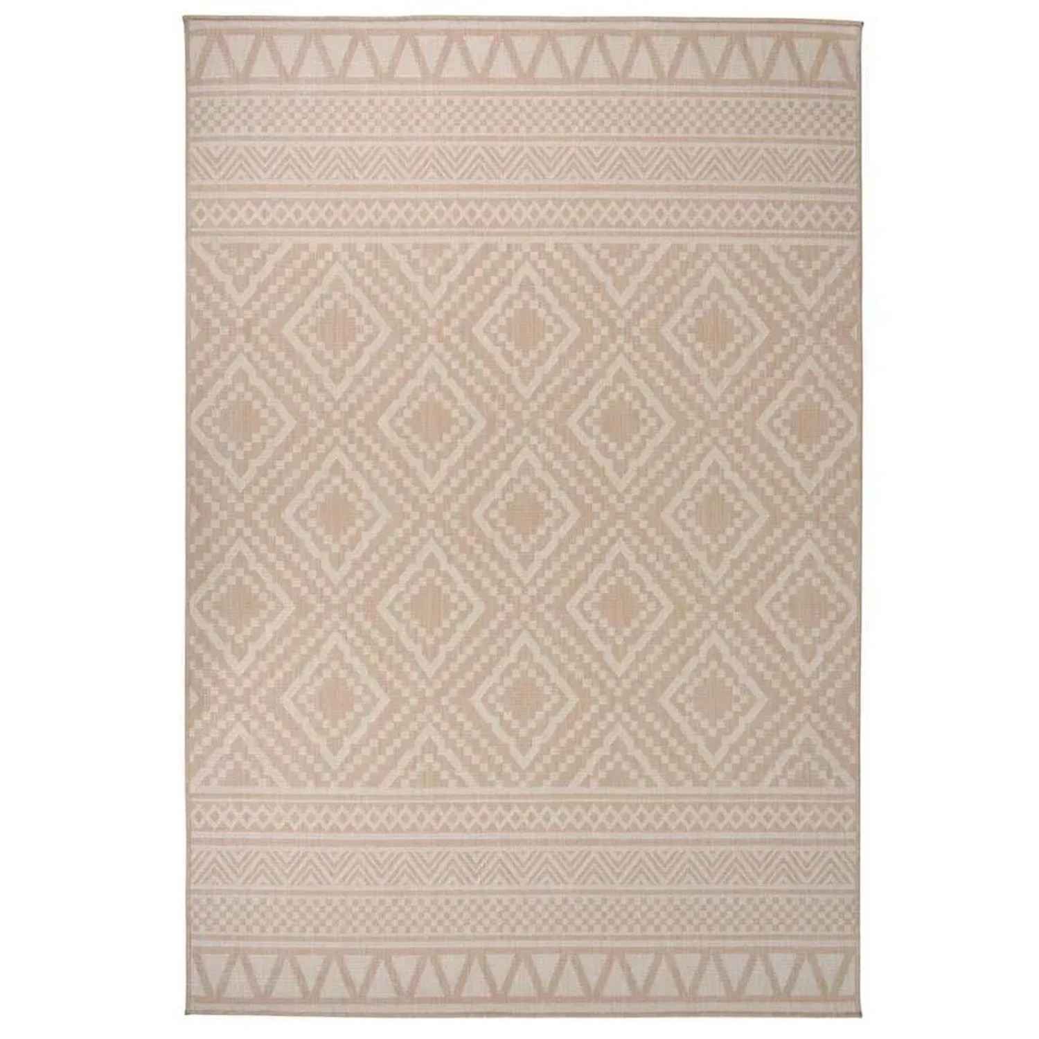 vidaXL Outdoor-Teppich Flachgewebe 160x230 cm Braun Gestreift 340867