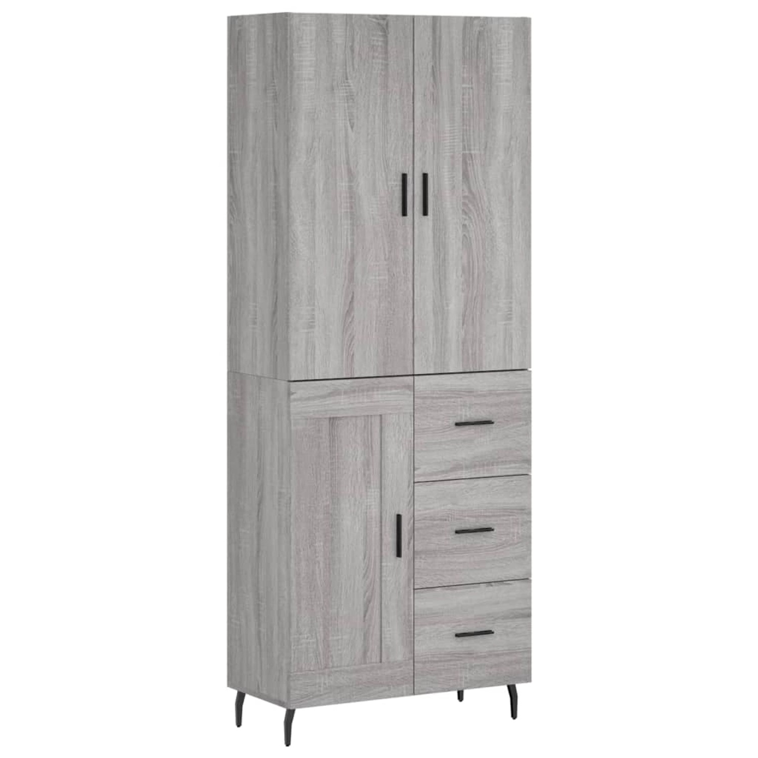 vidaXL Highboard Grau Sonoma 69,5x34x180 cm Holzwerkstoff 3196033 günstig online kaufen