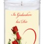 Motiv-Grablicht Ambrosius mit Rosen und Herz, Brenndauer 5 Tage.