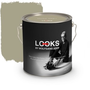 LOOKS by Wolfgang Joop Wandfarbe Moss Grey, 2,5 l Dose. Elegante, matte, graugrüne Farbe.