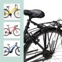 Relaxdays Fahrradleine für Hunde, Stahl schwarz mit Feder, Montage am Fahrrad dargestellt.