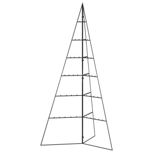 Schwarzer Metall-Weihnachtsbaum (140 cm) für DIY-Dekorationen, geeignet für Innen- und überdachte Außenbereiche.