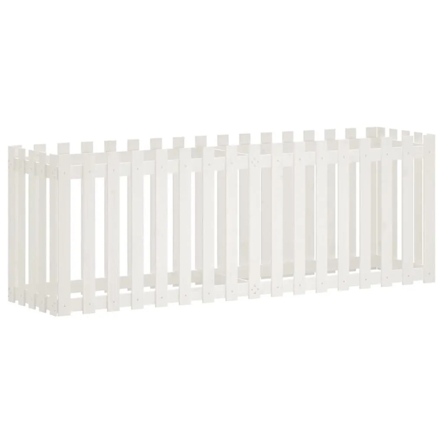 vidaXL Hochbeet Lattenzaun-Design Weiß 200x50x70 cm Massivholz Kiefer 83251 günstig online kaufen