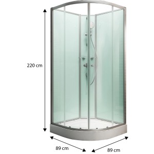 Schulte Komplettduschkabine Kreta II, hellgrün, 89x89x202 cm mit Schiebetüren.