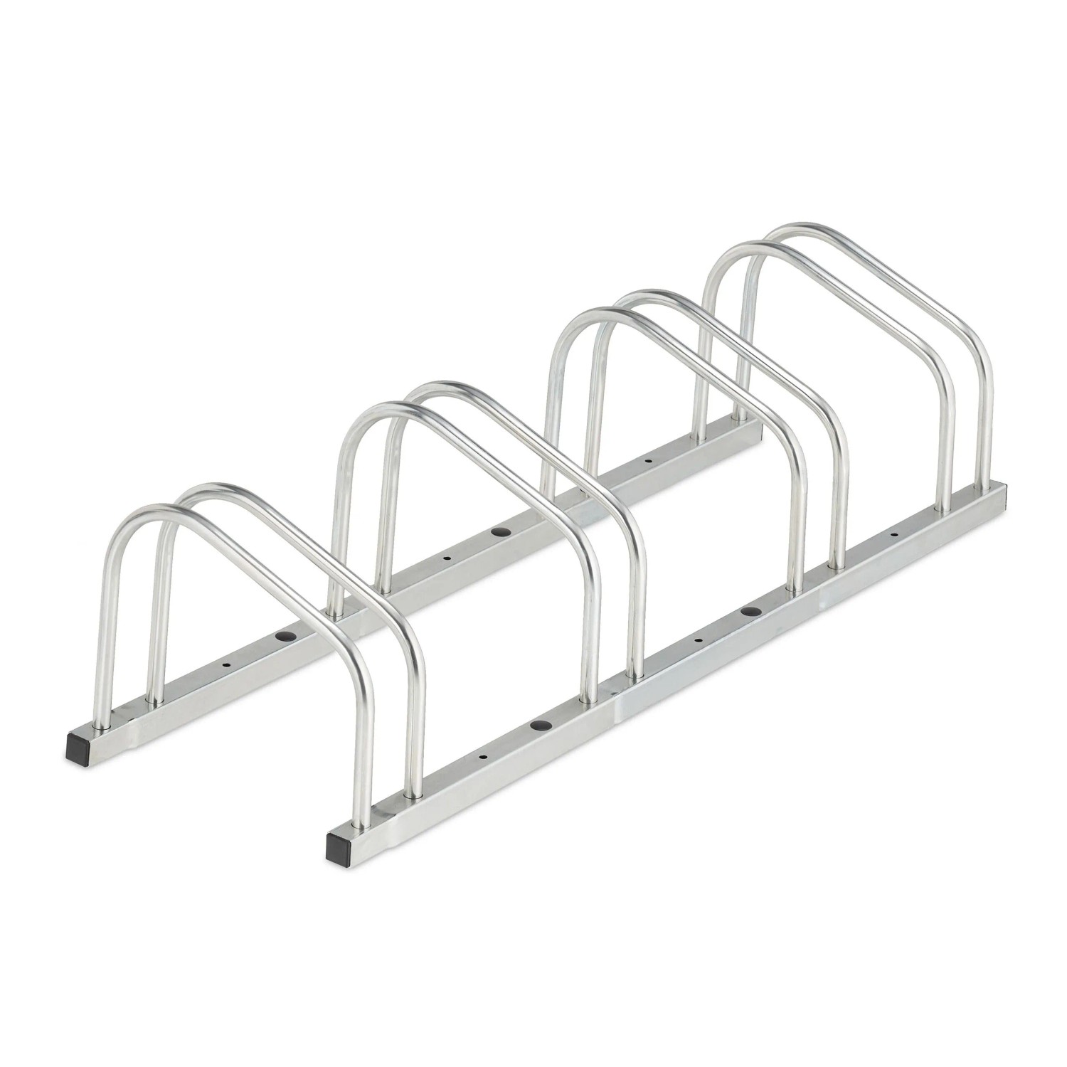 Relaxdays Fahrradständer Verzinkter Stahl Silber Für 4 Fahrräder Witterungsbeständig 26 cm x 103 cm x 33,5 cm 4,6 kg