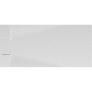 Rechteckige, extraflache Schulte Duschwanne ExpressPlus, 160x70 cm, in Weiß mit Ablaufabdeckung.