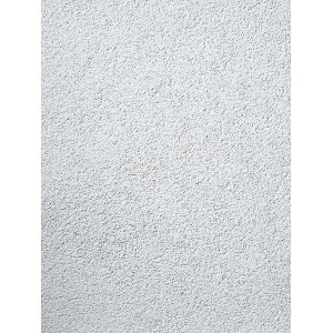 Nahaufnahme: Weißer Saint-Gobain Weber Silikat-Scheibenputz mit 2 mm Körnung.