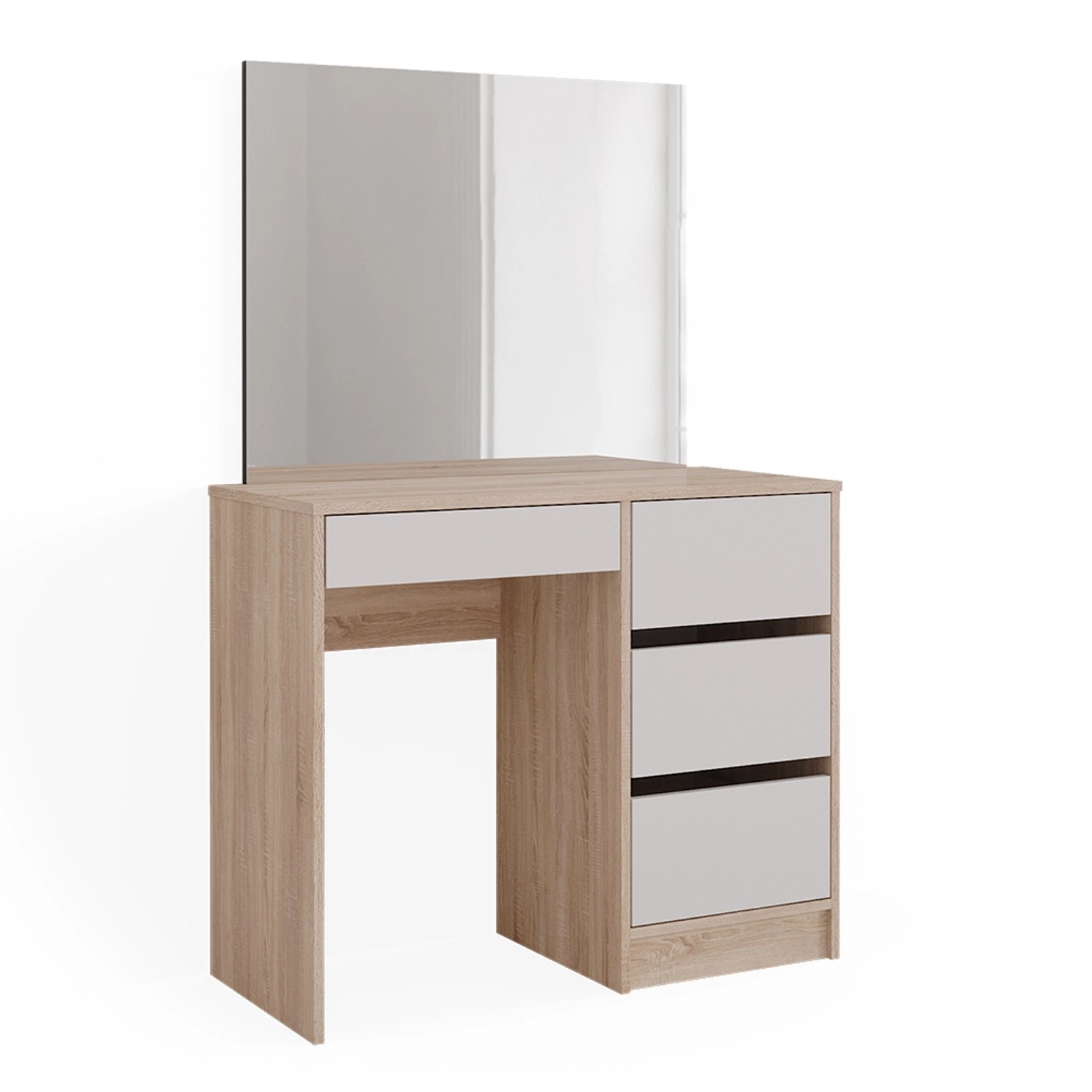 Vicco Schminktisch Sherry Sonoma/Weiß 90 cm mit Spiegel günstig online kaufen