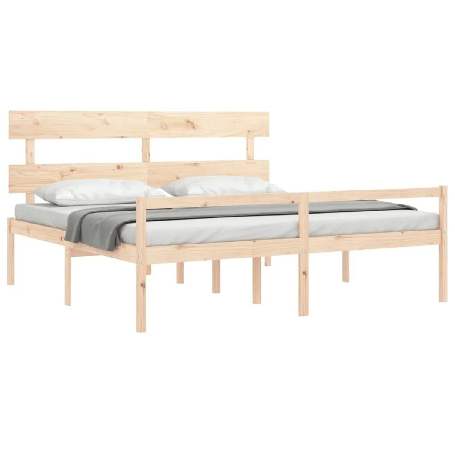 vidaXL Seniorenbett mit Kopfteil 200x200 cm Massivholz 3195371