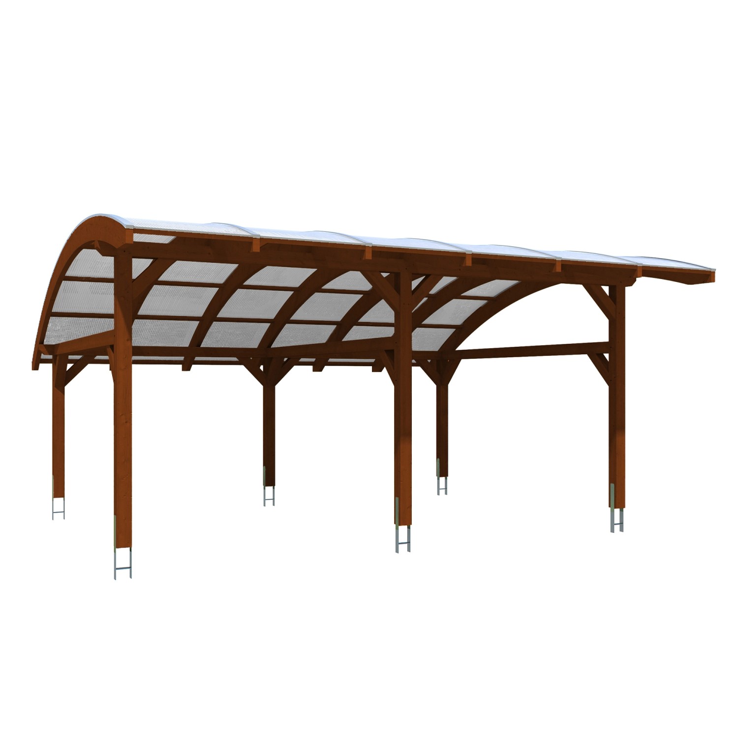 Skan Holz Carport Schwaben 648 x 630 cm Nuss