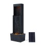 Schwarzer Teamson Home Gartenbrunnen Athena (97 cm) mit Solarpanel und LED-Beleuchtung.