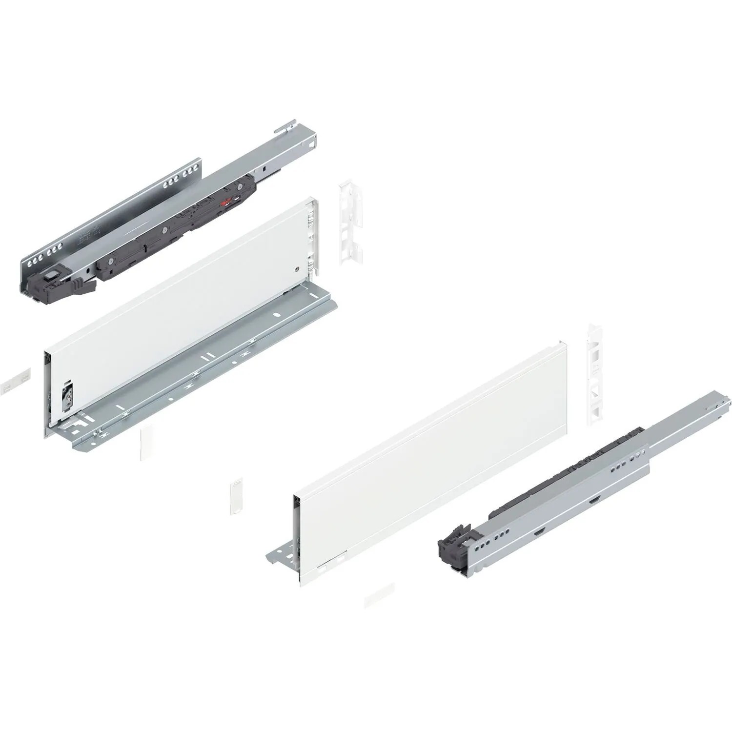Blum Legrabox Pure Set Höhe K Tip-On Vollauszug 450 mm 40 kg Seidenweiß 1 Paar