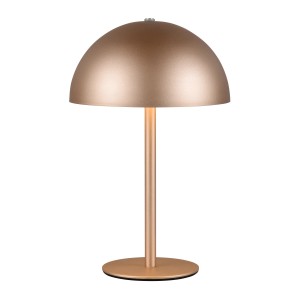 Moderne LED-Tischleuchte Munoz in Coffee, pilzförmiges Design. Dimmbar, Akku-betrieben.