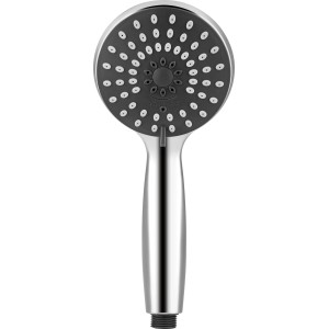 Handbrause, Chrom-Grau, Ø 10,5 cm, 3 Funktionen für komfortables Duschen.