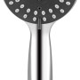 Handbrause, Chrom-Grau, Ø 10,5 cm, 3 Funktionen für komfortables Duschen.
