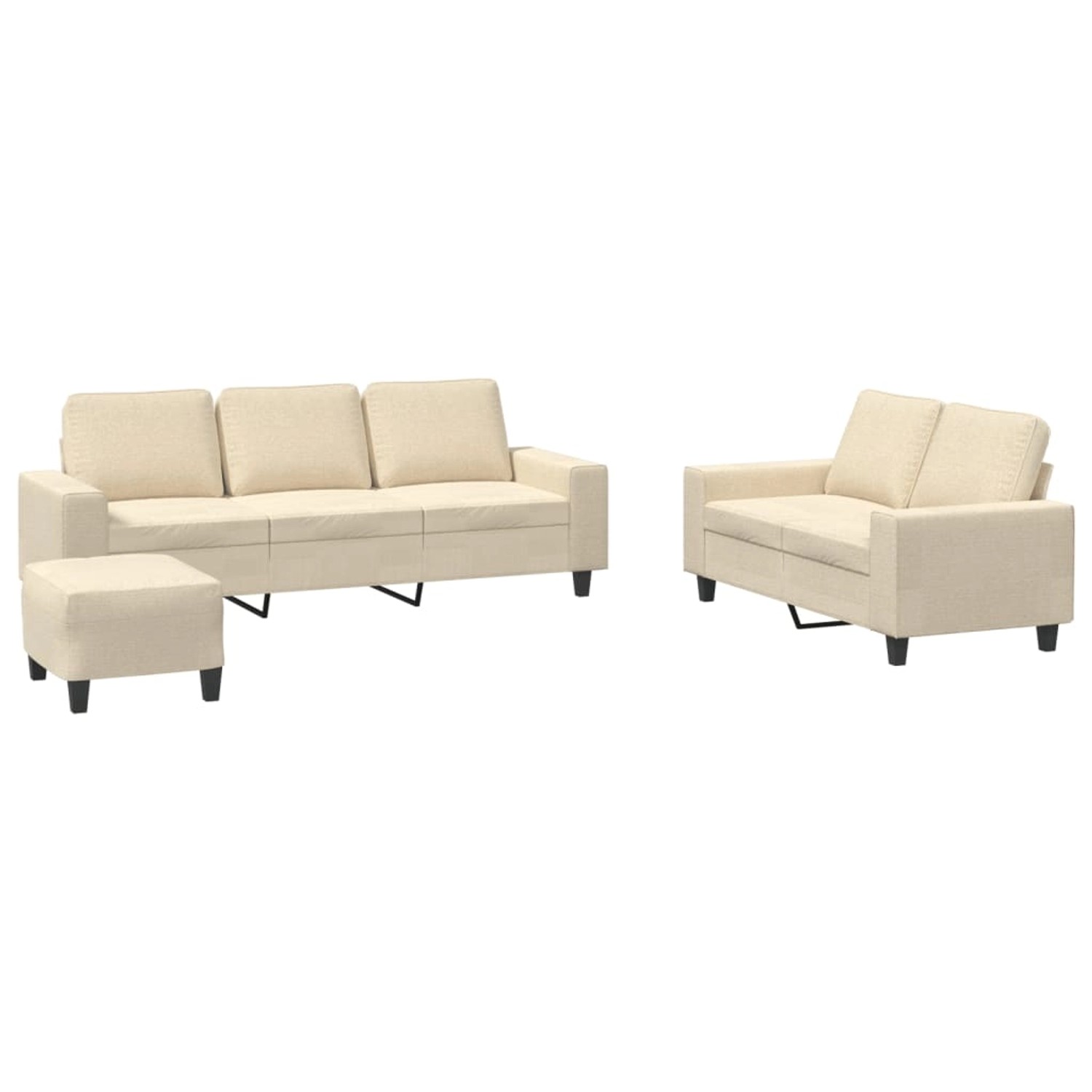 vidaXL 3-Tlg Sofagarnitur Creme Stoff 3201908 günstig online kaufen