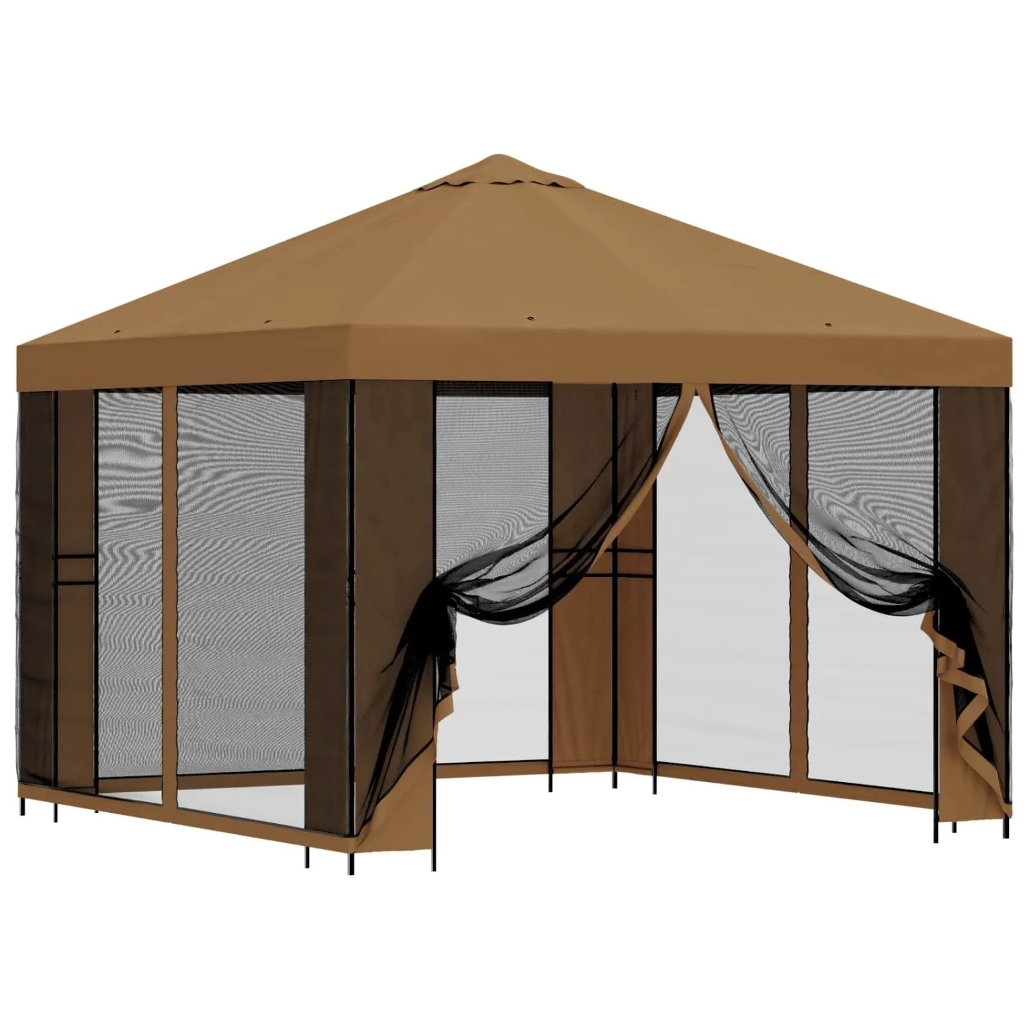 vidaXL Garten Pavillon mit Seitenwänden 3 x 3 m Beige 900361