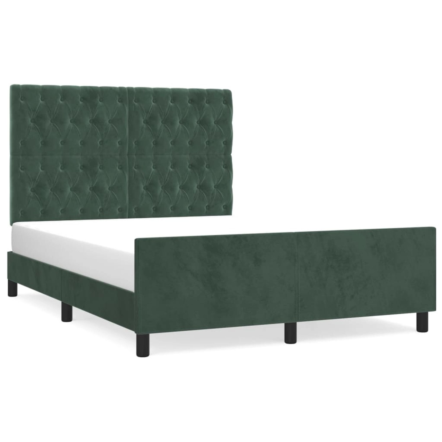 vidaXL Bettgestell ohne Matratze Dunkelgrün 140x200 cm Samt 3125943 günstig online kaufen